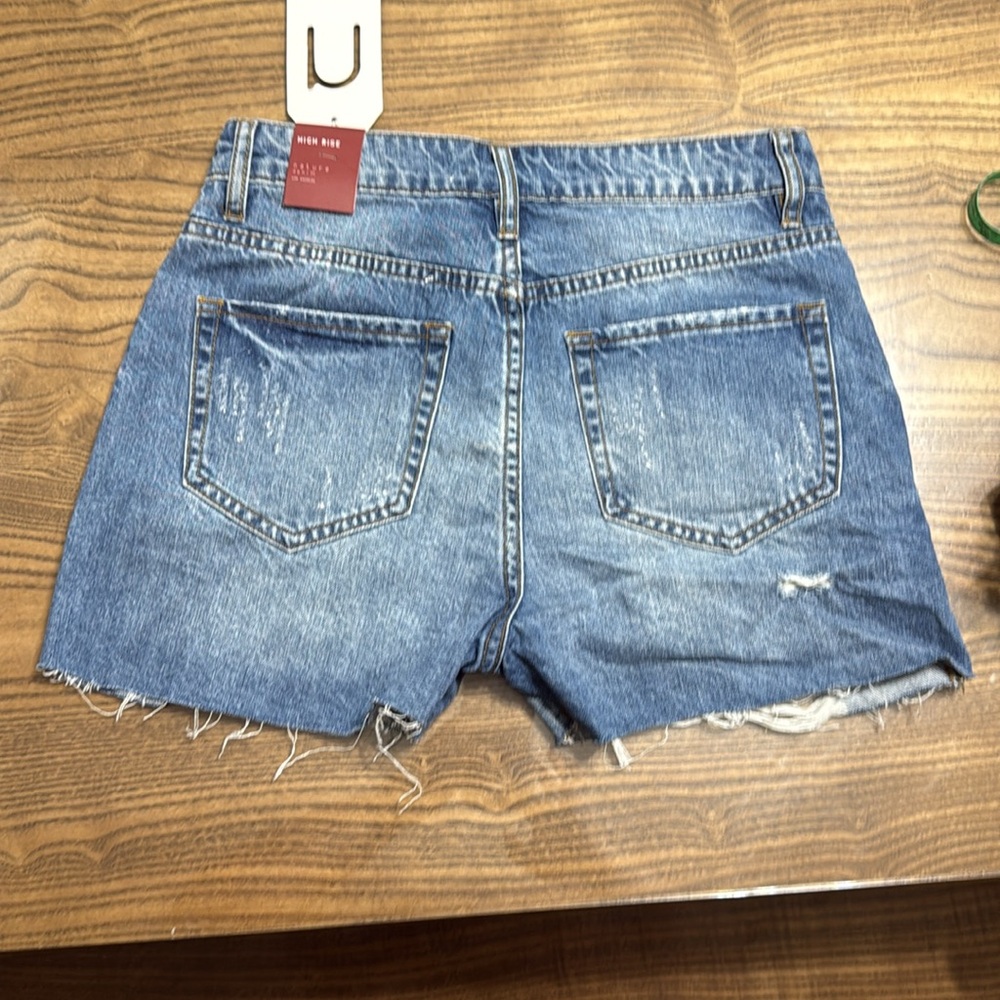Nature Denim High Rise‎ Distressed Button Fly Denim Shorts Size S - Picture 2 of 7